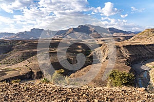 Landscape between Gheralta and Lalibela in Tigray, Ethiopia, Africa