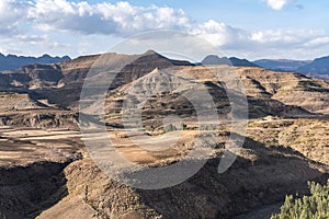 Landscape between Gheralta and Lalibela in Tigray, Ethiopia, Africa