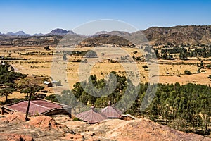 Landscape in Gheralta near Abraha Asbaha in Northern Ethiopia, Africa