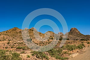 Landscape in Gheralta in Tigray, Northern Ethiopia.