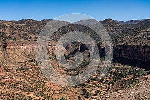 Landscape in Gheralta in Tigray, Northern Ethiopia.