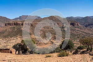 Landscape in Gheralta in Tigray, Northern Ethiopia.