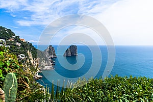 A landscape from Giardini di Augusto in Capri, Italy