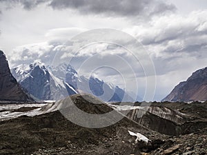 Landscape with glacier and mountains