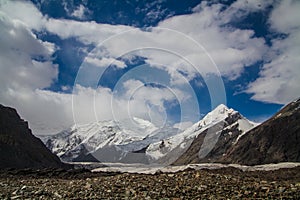 Landscape with glacier and mountains