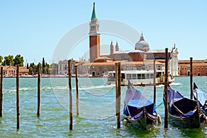 Landscape with gondola and vaporetto