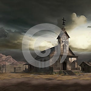 Landscape in gothic western style