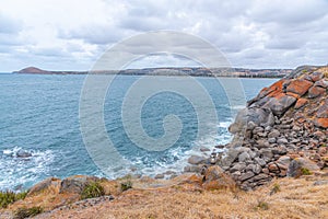 Landscape of Granite island near Victor Harbor in Australia