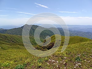 Landscape of the grassland in the peak