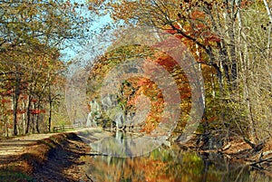 Landscape of the Great Falls Canal in Autumn