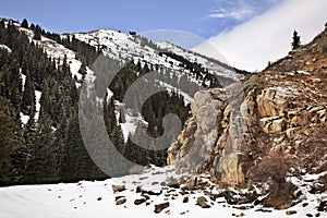 Landscape in Grigoriev gorge. Kyrgyzstan