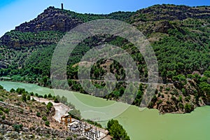 Landscape of the Guadalhorce river between mountains