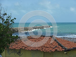 Landscape of Ãguas Belas beach in Fortaleza photo