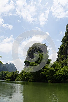 Landscape of Guilin, Li River and Karst mountains. Located near Yangshuo, Guilin, Guangxi, China