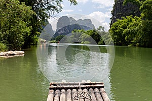 Landscape of Guilin, Li River and Karst mountains. Located near Yangshuo, Guilin, Guangxi, China