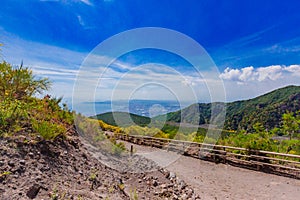 Landscape and Gulf of Naples viewed from Mount Vesuvius, Italy