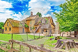 Landscape of hamlet Queen Marie Antoinette's estate near Versail