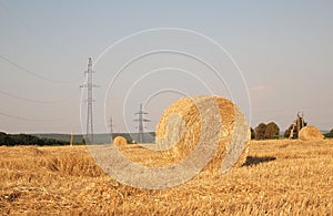 Landscape with hay roll