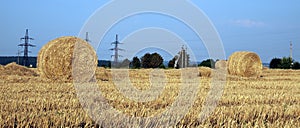 Landscape with hay roll