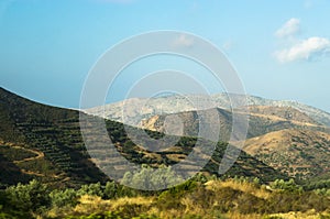 Landscape of high hills in Crete