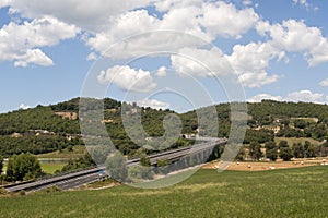 Landscape with highway near Arezzo