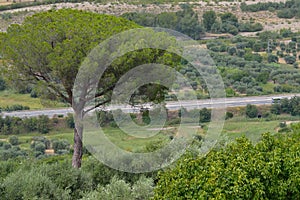 Landscape of highway in the south of Italy