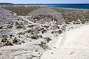 Landscape from the hill near Puerto Madryn, a city in Chubut Province, Patagonia, Argentina