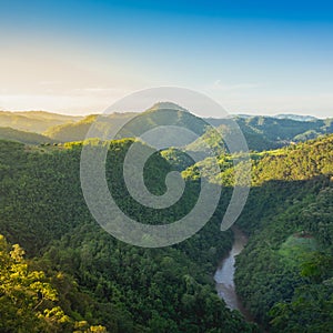 Landscape of hill and Thaton countryside