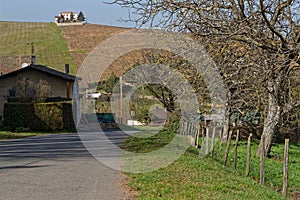 A landscape in the hills of Beaujolais