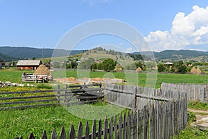 Landscape with hills and fence in Bilbor. photo