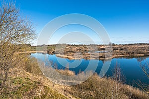 Landscape with hills and lakes