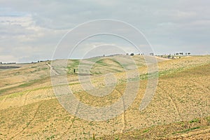 Landscape of hills tuscany in autumn in Italy