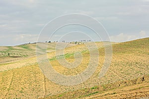 Landscape of hills tuscany in autumn in Italy