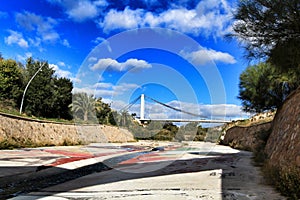 Landscape of the hillside of the Vinalopo River in Elche