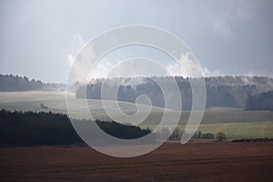 Day landscape after a rain.