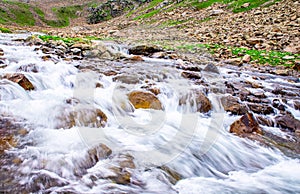 Landscape in the Himalayas Panoramic view from the top of Sonmarg, Nepal\'s Kashmir valley in the Himalayan region India.