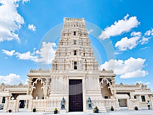 Landscape of historic Karya Siddhi Hanuman Hindu Temple on a sunny day