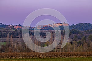 Landscape with historic ocher village Roussillon, Provence, Luberon, Vaucluse, France