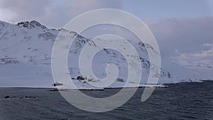 Landscape at Honningsvag beach on the E69 road, Norway