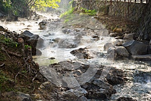 Landscape of hot water stream at Beitou