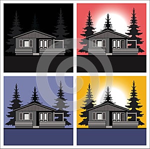 Landscape houses theme vector