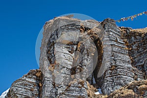 Landscape of huge mountain cliff