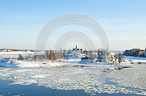 Landscape with the ice drift in Helsinki