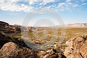 Desert, landscape view at Hueco Tanks in El Paso, Texas. photo