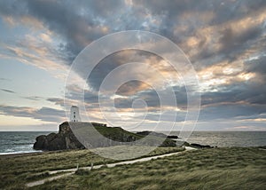 Landscape image of Twr Mawr Lighthouse on Ynys Llanddwyn Island