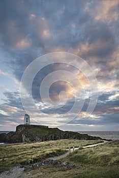 Landscape image of Twr Mawr Lighthouse on Ynys Llanddwyn Island photo
