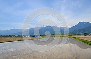 Landscape of Ina basin, Nagano, Japan