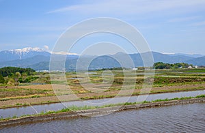 Landscape of Ina basin, Nagano, Japan