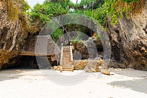 Landscape of the Indian Ocean coastline with at Mtende Beach,