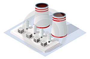 Landscape of industrial objects plant, factories, 3d illustration